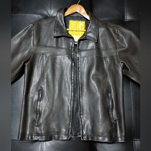 Men's Brown Leather Jacket Size L